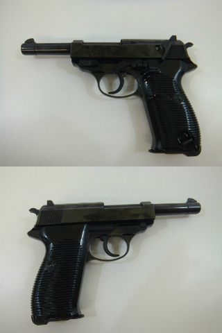 P38气动bb金属玩具枪 台湾进口气动玩具枪(图1)